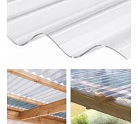 Clear Plastic Corrugated Roofing Sheets Superweight 1.3mm Thick - 2.5ft Wide x 7ft Long Transparent UV-Resistant Roof Panels for Shed, Greenhouse & Carport