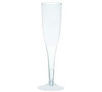Clear Plastic Dispoable Champagne Flutes 162ml - 20 Pack