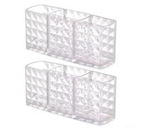 Clear Plastic Drawer Organizer Tray 15x6x7cm Multi-Compartment(2PCS)