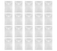 Clear Plastic Envelopes, 20PCS Waterproof Transparent File Folders with Snap Button for Organizing Documents & Small Items