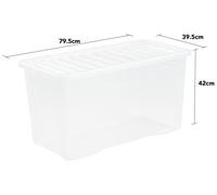 Wham Clip Lid Box 110L Clear