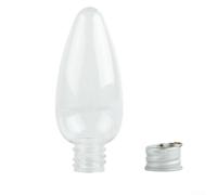 Clear Plastic Fillable Light Bulb Ornaments for Christmas Tree, Suitable for Hanging on Various Surfaces with Strings (45ML 5pcs)