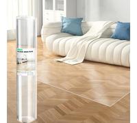 Clear Plastic Floor Mat, Large Area Mat for Hard Floors, Chair Mat for Office, 2mm Thick Vinyl Transparent Floor Carpet, Hallway Runner Rug (Clear, 6x9ft (1.8x2.75m))