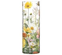 Clear Plastic Flower Vase Enchanting Wildflower Meadow Cylinder Vase Modern Decoration Vases Easy to Clean for Homes Offices Kitchens