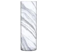 Clear Plastic Flower Vase White Grey Marble Cylinder Vase Modern Decoration Vases Easy to Clean for Homes Offices Kitchens