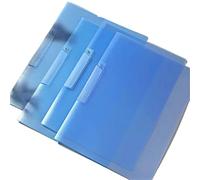 Clear Plastic Folders， 4 Pcs A4 Multicolor Rotary Side Open Button Folder for and Office(Blue)