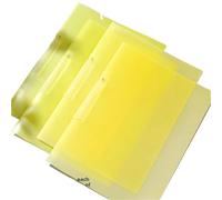 Clear Plastic Folders， 4 Pcs A4 Multicolor Rotary Side Open Button Folder for and Office(Yellow)