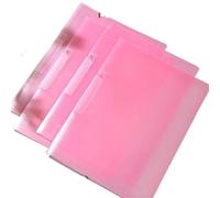 Clear Plastic Folders， A4 Transparent Folder Multicolor 4pcs with Rotary Side Open Button(Pink)