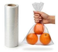Clear Plastic Food Bags On a Roll - 1000 Pack, 9 x 14", Fruit Vegetable Nuts Sandwich Storage, Freezer Bag, Disposable Reusable