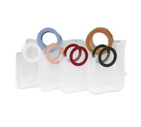 Clear Plastic Gift Bags 10/20PCS Transparent Gift Bag Tote PP Frosted Plastic Shopping(Khaki,10pcs,23x11x18cm)