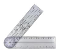 Clear Plastic Goniometer - 360 Degree Rotating Angle Ruler with 7 inch arms - Folding Angle Finder Tool for Drawing, Woodworking and Design - Measuring Protractor for School, Office and Study