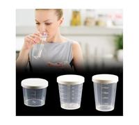 Clear Plastic Graduated Measuring Cup - 1-Pack Translucent & White-Cover Kitchens & Lab Measuring Jug for Liquids, Flour, Sugar & Seasonings (Dur-able, Lightweight & Easy-to-Use) (50ml)