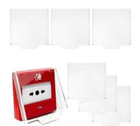 Clear Plastic Hinged Call Point Cover 6 Pack, Protective Shield for Manual Fire Alarm Buttons Compatible with Menvier Gent KAC for APOLLO Fulleon, Dustproof Flip Design for Commercial Use