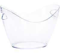 Clear Plastic Ice Bucket with Handles - 34.5cm x 26cm x 24.5cm - Large Drinks Cooler for Wine, Champagne, Beer - Ideal for Parties, BBQs, and Events