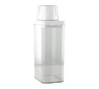 Clear Plastic Laundry Detergent Container with Measuring Cup Airtight Washing Powder Storage Box Moisture Proof Jar Transparent (1500ml)