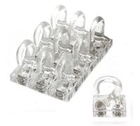 Clear Plastic Magnetic Hooks for Fridge, Kitchen, Office, Whiteboard, Noticeboard, Filing Cabinet - 26mm x 19mm x 38mm - 2kg Pull - Pack of 10