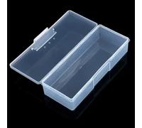 Clear Plastic Nail Tool Storage Box, Rectangular Hinged Lid Hardware Parts Organizer Case, Portable Dustproof Manicure Accessory Container for Nail Files, Cuticle Tools, Small Craft Supplies