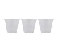 Clear Plastic Orchid Pots with Drainage Holes and Saucers - 7 Inch Transparent Plant Containers for Indoor Growth - For Lasting Flower Pot Set for Home Garden Decor(A)