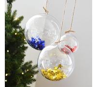 Clear Plastic Ornament Balls, Great for Unique Seasonal Displays and Party Decor (11cm)