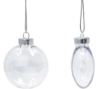 Clear Plastic Ornament Disc Balls 100mm (3.94") - Pack of 12 - Great for Crafts!
