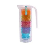 Clear Plastic Pitcher with 4 Tumbler Glasses Reusable Summer Party BBQ Jug Cups