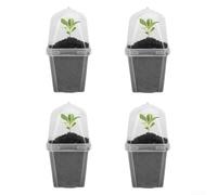 Clear Plastic Plant Pots with Humidity Dome, 3 Inch Nursery Containers for Succulents, For Mini Greenhouse Propagator with Lid, For for Small Indoor Garden and Herb Growing(4pcs)