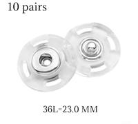 Clear Plastic Popper Fasteners 10 Pairs No-Sew Clothing(36L=23.0 MM) | No- for sew application, rust-free alternative to metal, machine washable, secure hold, ideal for delicate fabrics