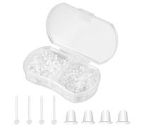 Clear Plastic Post Earrings - 100 Pairs Stud Earrings & Backs with Silicone Earring Posts