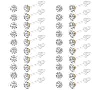 Clear Plastic Post Earrings - 100 Pairs Stud Earrings & Backs with Silicone Earring Posts