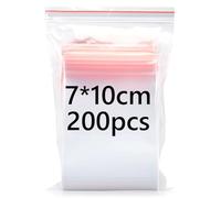 Clear Plastic Storage Bags - 200Pcs Resealable Grip Seal 7x10cm Thickening and Durable for Kitchen, Office Supplies and Stationery