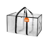 Clear Plastic Storage Bags,88L Clothes Storage Bag with Zipper Closet Organizer,Large Moving Bags With Heavy Duty Handles & Zips for Clothing, Blankets, Duvet, Pillow-1 Pack