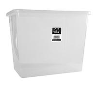 Clear Plastic Storage Box with Lid 80 L - Pack of 10 Transparent