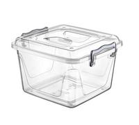 Clear Plastic Storage Box with Lid Kitchen Pantry Food Pasta Flour Cereal Stackable Container Tub (6 Litre)