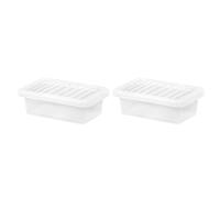 [Pack of 5] 4L Plastic Crystal Clear Storage Boxes with Lids Stackable Container