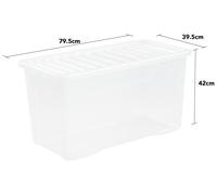Wham Clip Lid Box 110L Clear