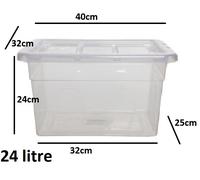 Whitefurze Carry Storage Box 7 L Transparent 31 x 20.5 x 17 cm