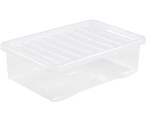 Clear Plastic Storage Boxes with Lids - 4 x 32L Capacity WHAM Storage Box
