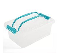 Clear Plastic Storage Carry Box with Secure Lid & Handle - Choose Size: 5L, 7L, or 13L - Stackable, Durable, Lightweight - Ideal for Food, Crafts, and More - Made in the UK (5 Litre)