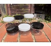 Clear Plastic Storage Jars With Screw Lids For Food/Travel/Spices/Toiletries Choose Your Size and Quantity! (30, 50ml with white lid)