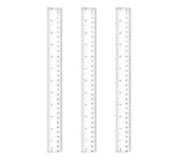 Clear Plastic Straight Rulers 30cm, 12 Inch Transparent Metric & Imperial Ruler, Multipack Bilateral Printing Measuring Tool for Student Teacher Worker Classroom School Office Home, 3 Pcs