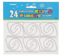 Clear Plastic Table Cover Clips (19cm) 24 Count - Heavy-Duty Tablecloth Holders for Outdoor and Indoor Events