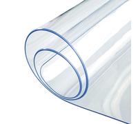 Clear Plastic Tablecloth 80x135cm - Waterproof Transparent Cover High Transparency for Kitchen Dining Garden Coffee Table Wood Furniture Protection