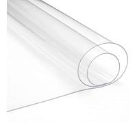 Clear Plastic Tablecloth ProtectorWaterproof Oilproof Stain Resistant Table CoverEasy Clean Transparent Floor Mat for Wood/Tiles (90x160cm/35.4x63in) Ideal for Dining Parties and Ever...