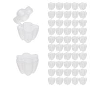 Clear Plastic Tooth Savers, White Tooth Holders for Boys and Girls, Tooth Box, Teeth Organizer for Kids Keepsake, Goodie Bag Fillers, Party Favor, Dentist Office (50, S)
