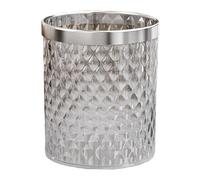 Clear Plastic Trash Can 11 Liter, Open Top Round Waste Basket with Pressure Ring for Kitchen Home Office