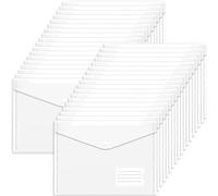 Clear Plastic Wallets A4 Document Folders - 36PCS Plastic Folders A4 Popper Wallets with Label Pocket and Button Snap