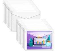 Clear Plastic Wallets A4 Folders Popper Plastic Document Wallets A4 Wallet with Pocket 24 Pack