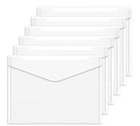 Clear Plastic Wallets A4 Plastic Folders Document Files Wallet Popper Wallets with Pocket Button 36 Pack