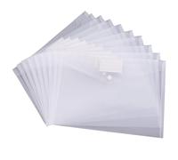 Clear Plastic Wallets Fits A4 & Foolscap, Folders Document Popper Files Wallets with Pocket [ Pack of 18 ]