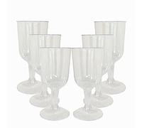 Clear Plastic Wine Glasses, 125ml (Pack of 6) - Disposable & Elegant Design, Perfect for Parties & Celebrations